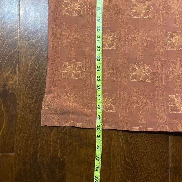 Tommy Bahama Casual Button Front Silk Rust Orange Hawaiian Shirt Men's Size L - Picture 8 of 8
